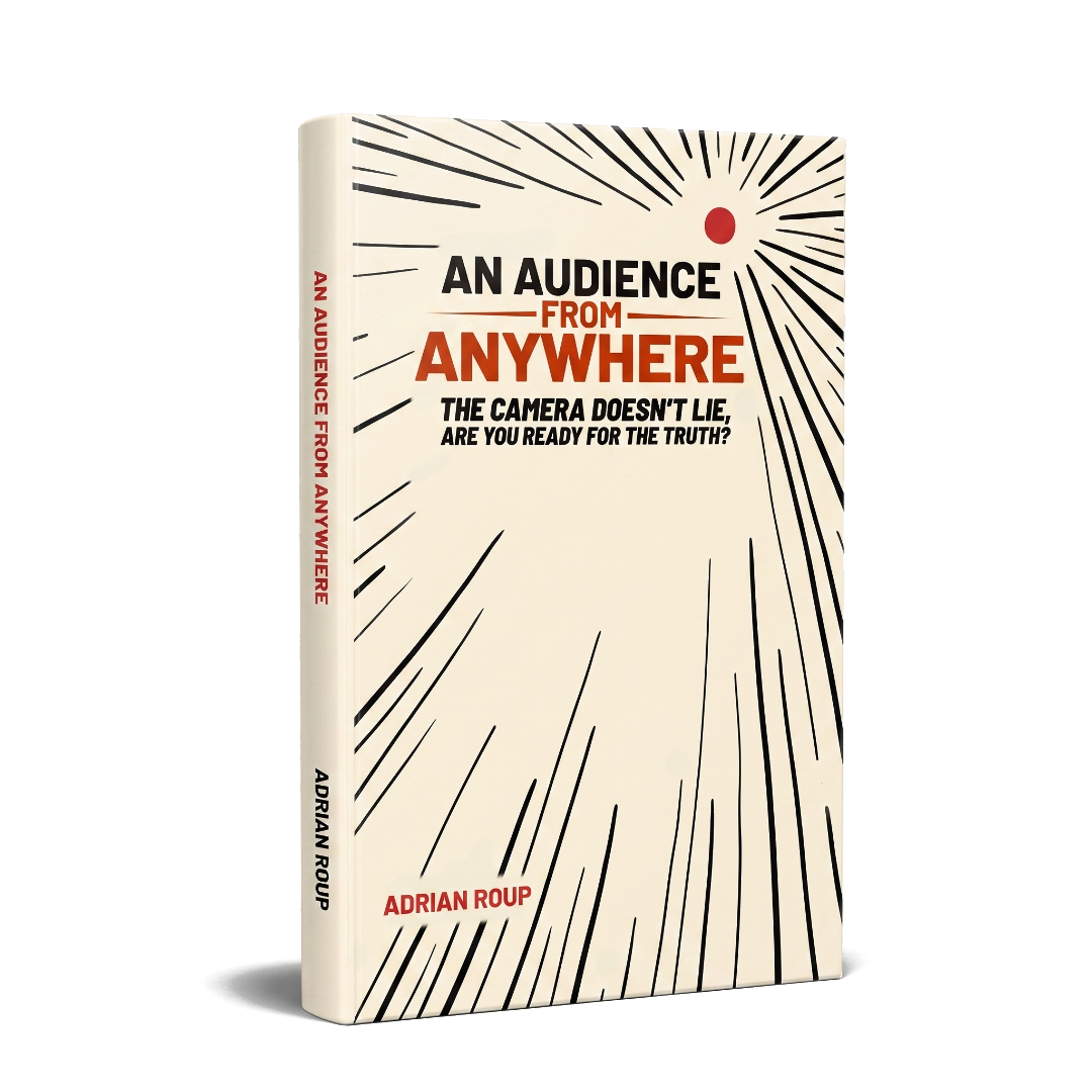 An Audience From Anywhere — 3D book cover mockup by Adrian Roup